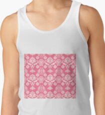 Red and White Damask Tank Top