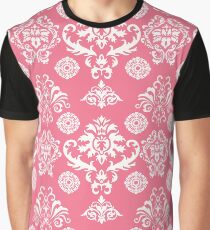 Red and White Damask Graphic T-Shirt