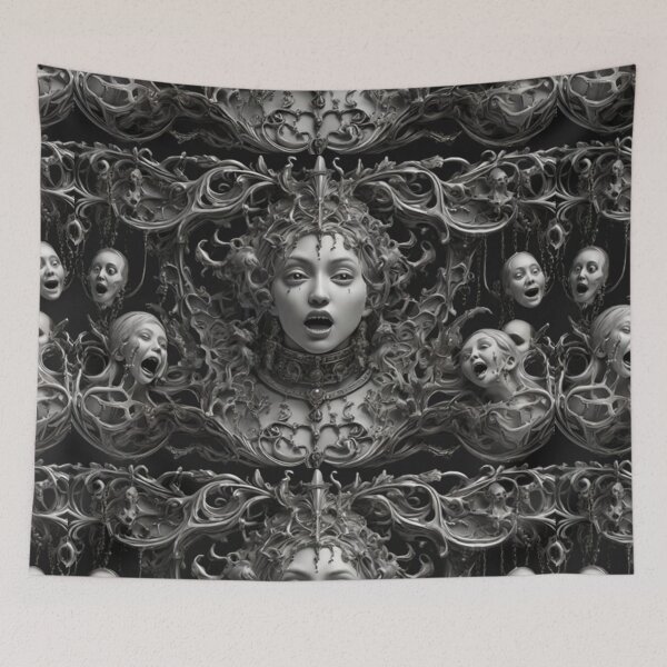 Item preview, Screaming Faces Horror Collar designed and sold by Antik by Schulz.