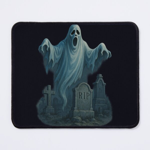 Item preview, Halloween Spooky Retro Ghost with Gravestones 90s Horror Style designed and sold by SablePL.