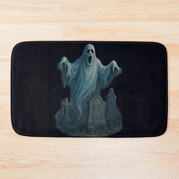 Item preview, Halloween Spooky Retro Ghost with Gravestones 90s Horror Style designed and sold by SablePL.