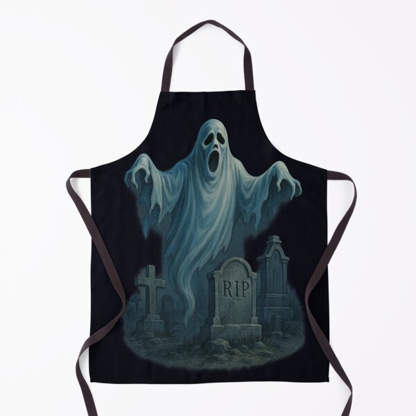Item preview, Halloween Spooky Retro Ghost with Gravestones 90s Horror Style designed and sold by SablePL.
