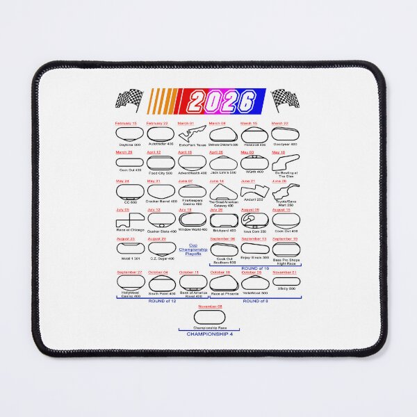Item preview, Schedule Nascar Cup Series 2026 white designed and sold by ideasfinder.