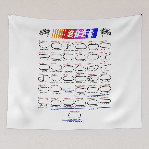 Item preview, Schedule Nascar Cup Series 2026 white designed and sold by ideasfinder.