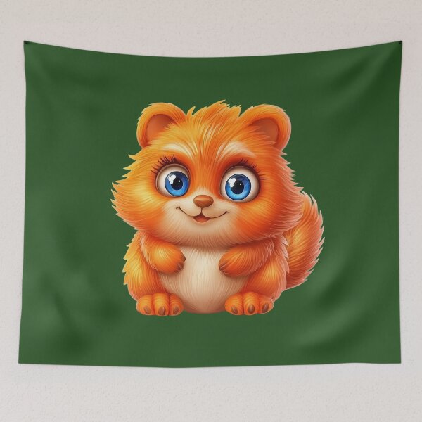 Item preview, Cute Fluffy Orange Animal Character – Adorable Fluffy Animal Illustration – Fantasy Fluffy Animal Art for Kids Design designed and sold by MamaDong.