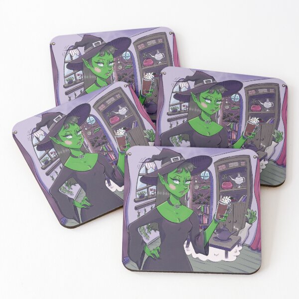 Item preview, Witch „Low on Mana, High on Caffeine“ Full Illustration designed and sold by Respawn and Repeat.