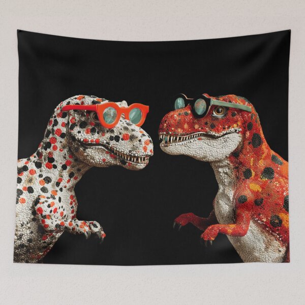 Item preview, Dinosaur couple in glasses designed and sold by CrunchyGoats.