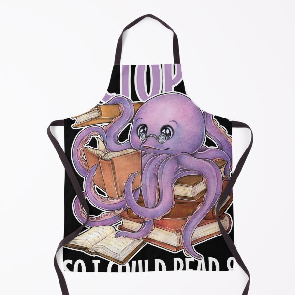 Item preview, Reading octopus in a stack of books book gift designed and sold by ZadzeneaArt.