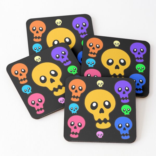 Item preview, Pack Craneo de colores Dia de muertos / fantasma viernes 13 Kawaii de Halloween designed and sold by DibujandoPorfa.