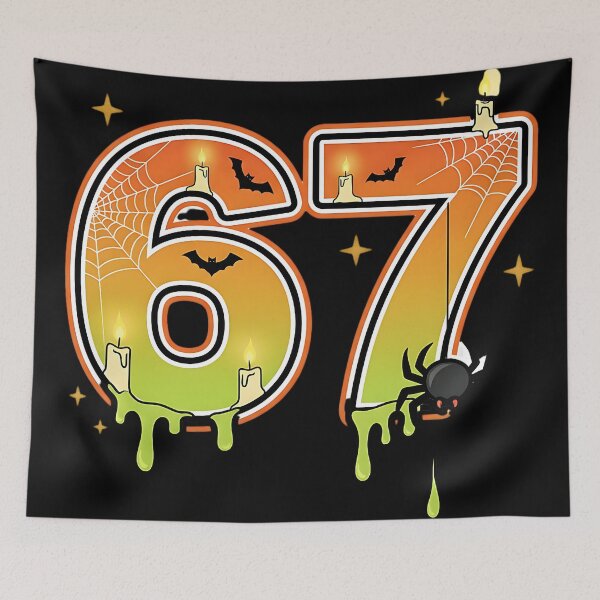 Item preview, Halloween 67 Number Spooky Spider Web Candle Bat Pumpkin Design designed and sold by ArtDesignTp.