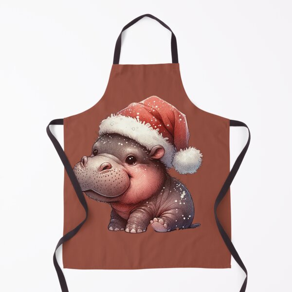 Item preview, Charming Baby Hippo Wearing Christmas Santa Hat designed and sold by UXVisionCraft28.