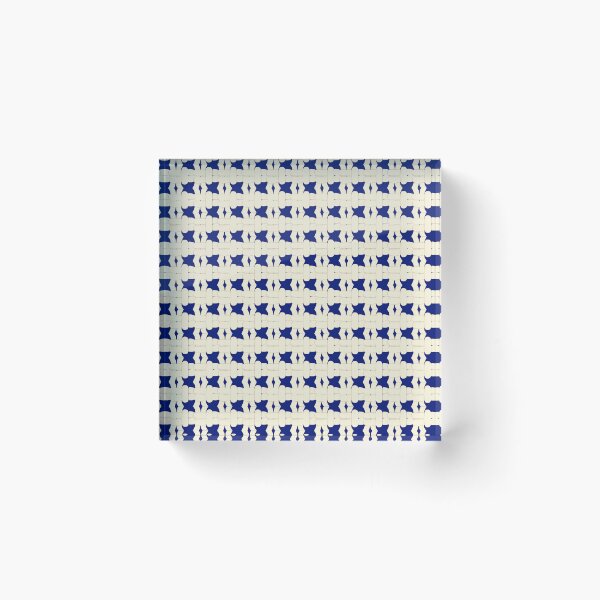 Item preview, Cream-Brown on Deep Blue - Right Facing Square Knot designed and sold by Kate Anderson Art.