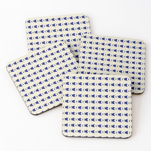 Item preview, Cream-Brown on Deep Blue - Right Facing Square Knot designed and sold by Kate Anderson Art.