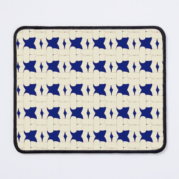 Item preview, Cream-Brown on Deep Blue - Right Facing Square Knot designed and sold by Kate Anderson Art.