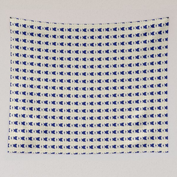 Item preview, Cream-Brown on Deep Blue - Right Facing Square Knot designed and sold by Kate Anderson Art.