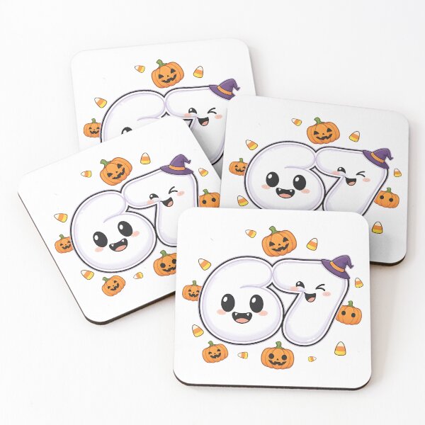 Item preview, Halloween 67 Number Cute Kawaii Pumpkin Candy Ghost Design designed and sold by ArtDesignTp.