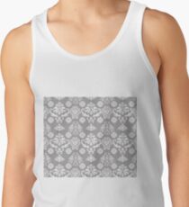 Silver and White Damask Tank Top