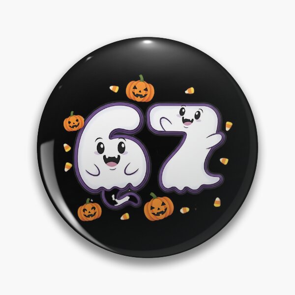 Item preview, Halloween 67 Number Cute Ghost Pumpkin Kawaii Spooky Design designed and sold by ArtDesignTp.