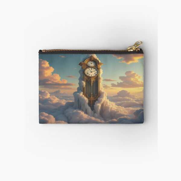 Item preview, Clouds & Time – surreal clock tower rising through dreamy skies with golden details & mystic vibes designed and sold by FotoworldEdel.