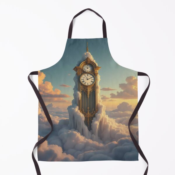 Item preview, Clouds & Time – surreal clock tower rising through dreamy skies with golden details & mystic vibes designed and sold by FotoworldEdel.