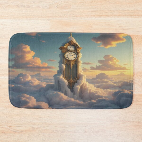 Item preview, Clouds & Time – surreal clock tower rising through dreamy skies with golden details & mystic vibes designed and sold by FotoworldEdel.