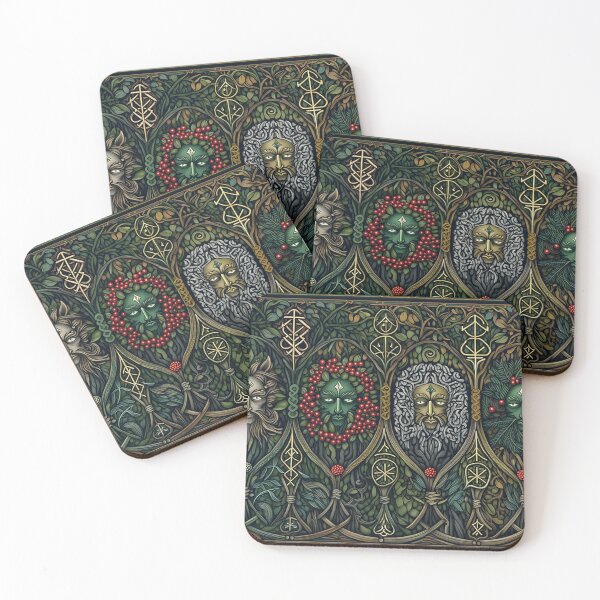 Item preview, The seasons of the Green Man beautiful nature fresco artwork after William Morris designed and sold by Vintage Designs +.