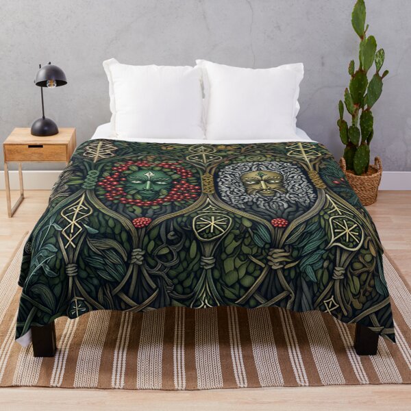 Item preview, The seasons of the Green Man beautiful nature fresco artwork after William Morris designed and sold by Vintage Designs +.
