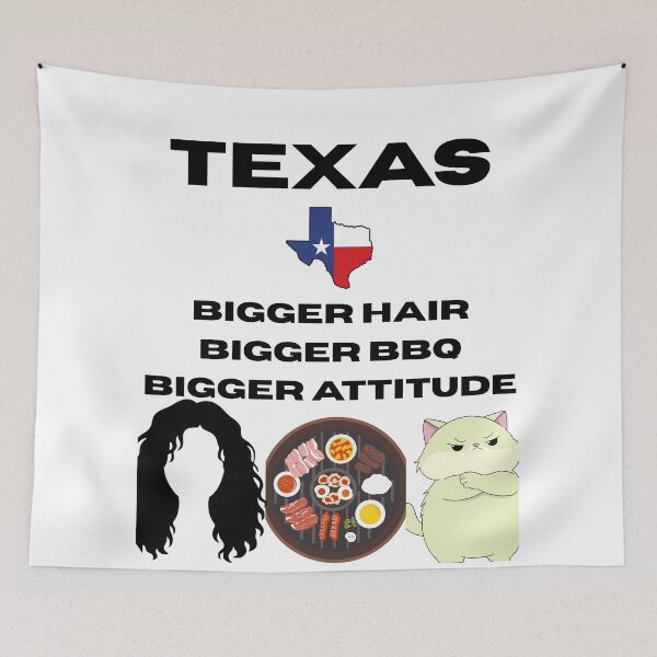 Item preview, Texas: Bigger Hair, Bigger BBQ, Bigger Attitude T-Shirt designed and sold by GiggleDesign.
