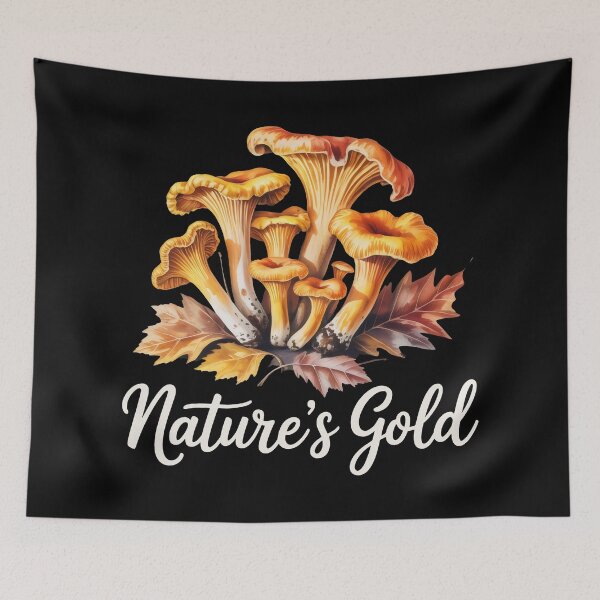 Item preview, Golden Chanterelles on Autumn Leaves designed and sold by SplashTastic.