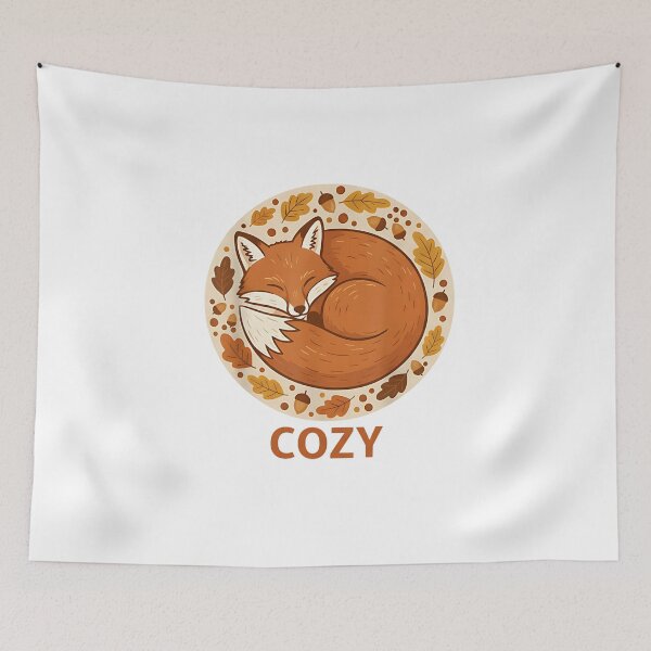 Item preview, Cute Cozy Fox T-shirt – Autumn Fall Animal Design for Nature Lovers designed and sold by Print Era.