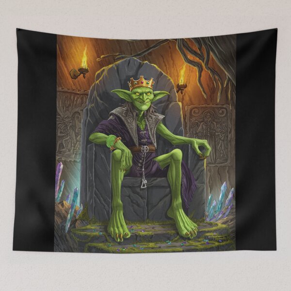 Item preview, The King of the Goblins on his throne illustration designed and sold by Vintage Designs +.