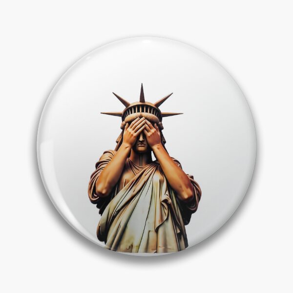 Item preview, Statue of Liberty covering her face in shame political chaos designed and sold by margamPagenberg.