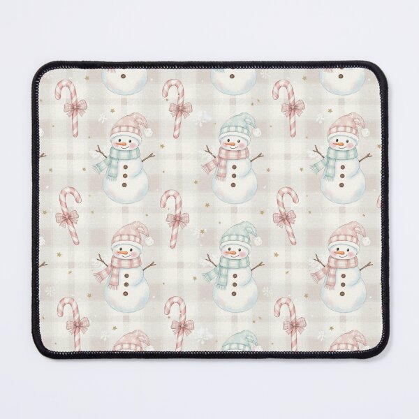 Item preview, Soft Tartan snowmen and candy canes - Chirstmas seamless pattern designed and sold by FirsttMeUp.