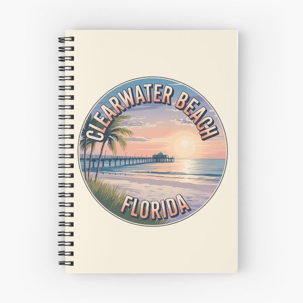 Item preview, Clearwater Beach Florida Retro Circle Sticker designed and sold by Horizon Tales.