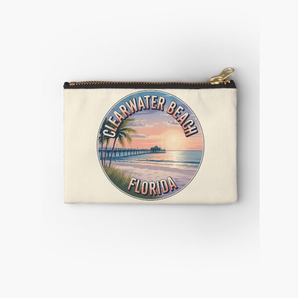Item preview, Clearwater Beach Florida Retro Circle Sticker designed and sold by Horizon Tales.