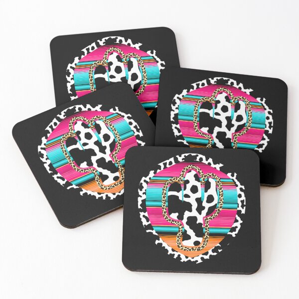 Item preview, Western Cow Cactus Leopard Cheetha Serape Turquoise pink 		 designed and sold by iybrnfmg61.