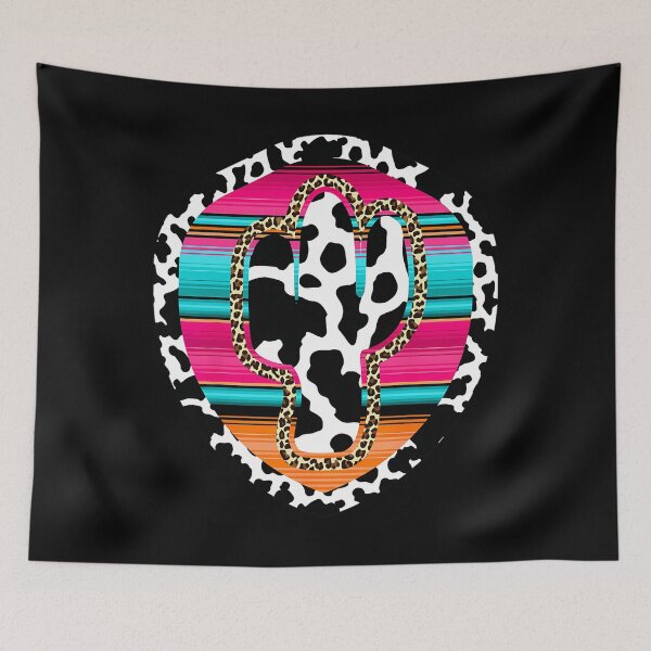 Item preview, Western Cow Cactus Leopard Cheetha Serape Turquoise pink 		 designed and sold by iybrnfmg61.