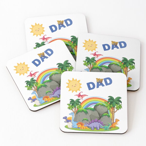 Item preview, Cute Dino Family with Rainbow | Fun Dad Gift designed and sold by BushraDesgin.