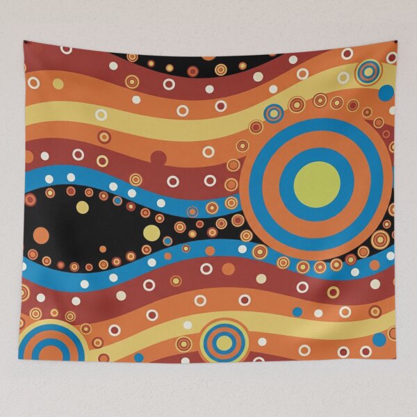 Item preview, Vibrant Concentric Waves — Psychedelic Abstract Pattern with Bold Rings & Retro Style Colors - First Nations Peoples designed and sold by AnTartstudios.