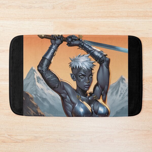 Item preview, Dark Elf Warrior woman with sword fantasy art illustration designed and sold by Vintage Designs +.