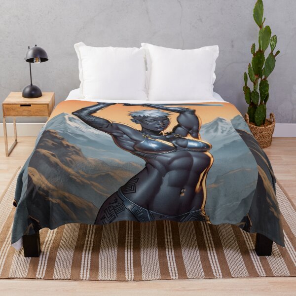 Item preview, Dark Elf Warrior woman with sword fantasy art illustration designed and sold by Vintage Designs +.