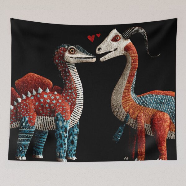 Item preview, Dinosaur couple designed and sold by CrunchyGoats.