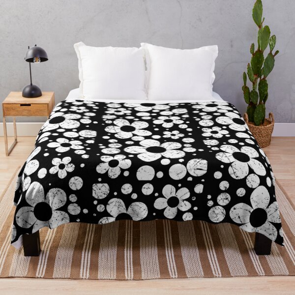Item preview, Floral pattern black and white flowers used look 60s designed and sold by Luzi Illustrella.