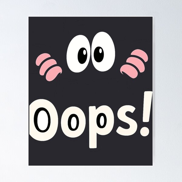 Item preview, Cute Oops Cartoon Design | Funny Kawaii Expression Illustration | Playful Meme-Inspired Art for Stickers & T-Shirts designed and sold by KDesignCrafts.