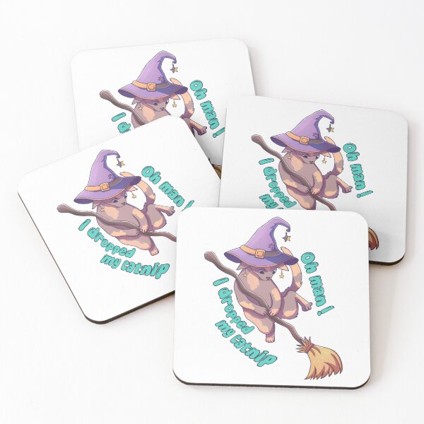 Item preview, Witch cat flying on a broom designed and sold by mycue-te-leaves.