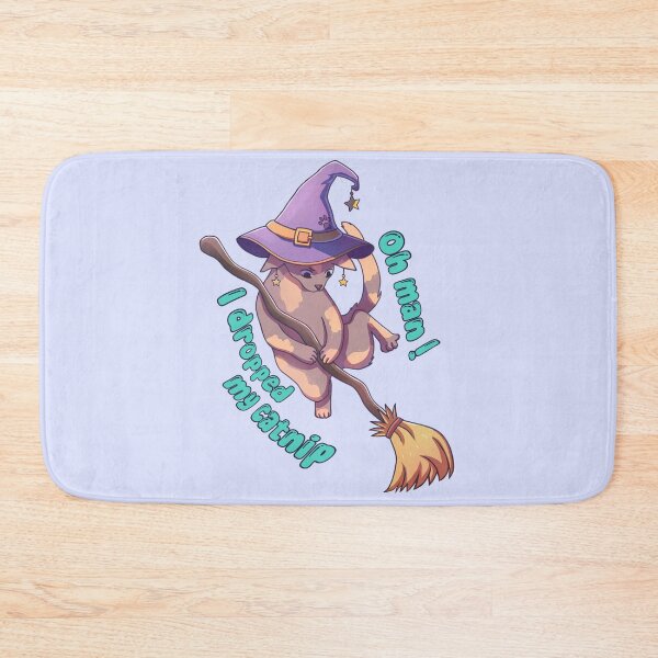 Item preview, Witch cat flying on a broom designed and sold by mycue-te-leaves.