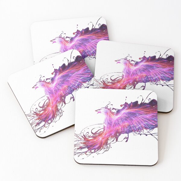 Item preview, Cosmic Neon  phoenix Flight – Futuristic Fractal Energy Digital Artwork designed and sold by NatureNookTees.