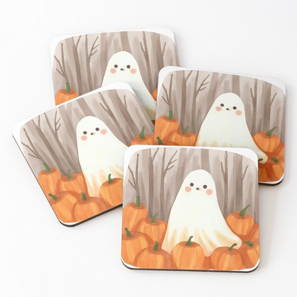 Item preview, Cute Ghost with Pumpkins – Kawaii Halloween designed and sold by Dream Magic Co.
