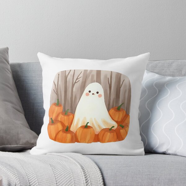 Item preview, Cute Ghost with Pumpkins – Kawaii Halloween designed and sold by Dream Magic Co.
