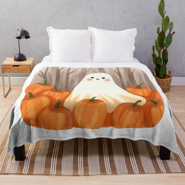 Item preview, Cute Ghost with Pumpkins – Kawaii Halloween designed and sold by Dream Magic Co.